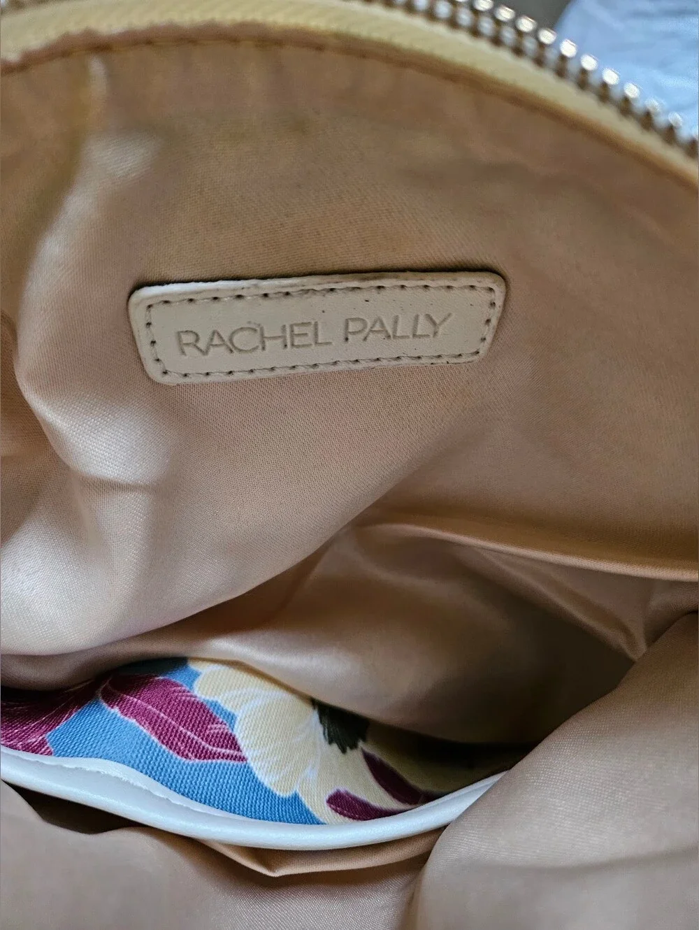 Rachel Pally Cream Fold-Over Clutch with Floral Accent